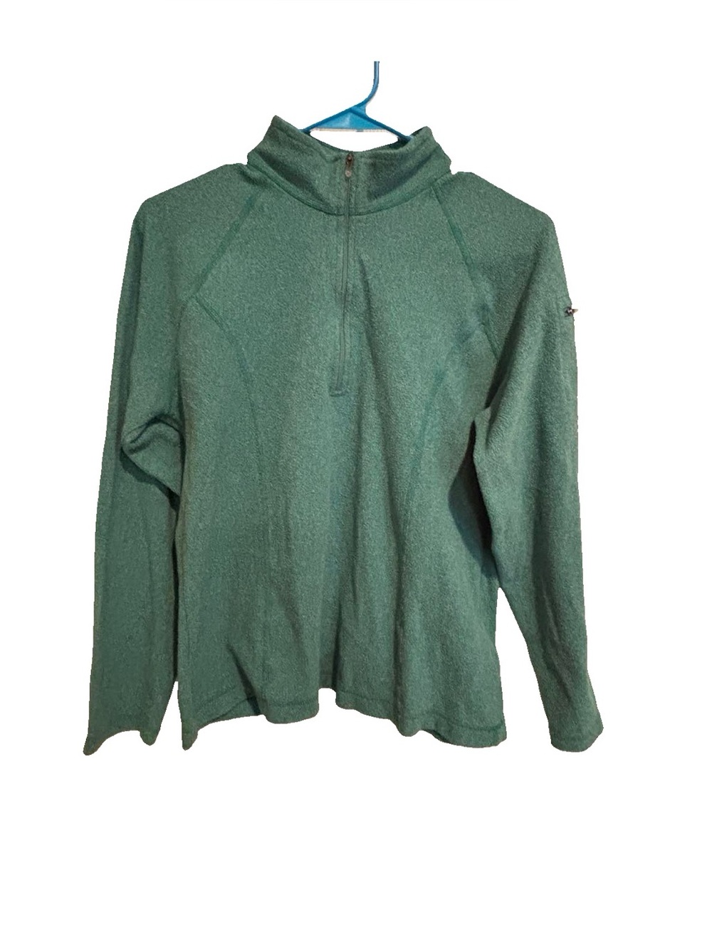 L.L.Bean Quarter Zip Fleece Pullover Size S - Teal Green - Made in El Salvador